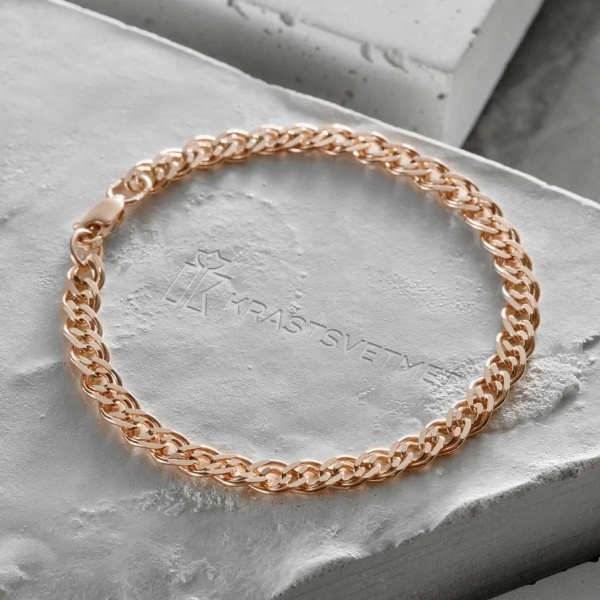 Браслет из красного золота, плетение «Нонна»